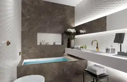 Glossy tiles in the bathroom interior