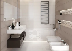 Glossy tiles in the bathroom interior