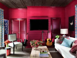 Color combination in the bedroom interior red