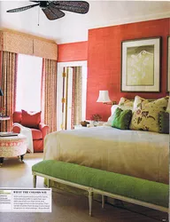 Color combination in the bedroom interior red