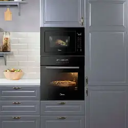 Дизайн кухни микроволновка с духовым шкафом