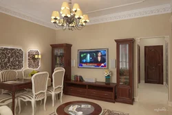 Classic Living Room With Dark Furniture Photo