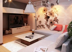 Beautiful wall in the living room photo in the apartment
