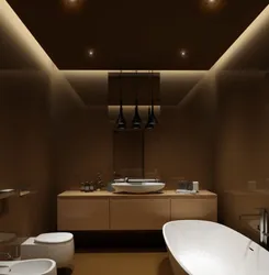 Suspended ceiling in bathroom design