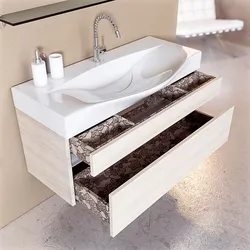 Divara quraşdırılmış vanna otağı lavabo fotoşəkili