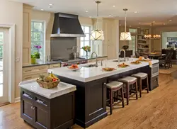 Island In The Kitchen Photo With Dining Area