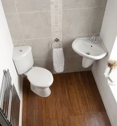 Bathroom interior with corner toilet