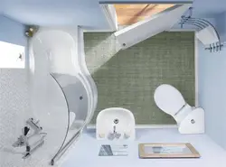 Bathroom interior with corner toilet