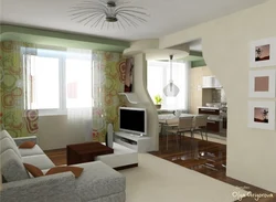 Design Of Apartments Combined With A Living Room