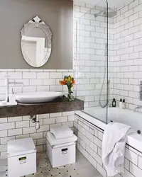 White brick bathroom interior