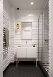 White brick bathroom interior