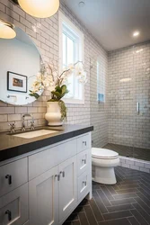 White Brick Bathroom Interior