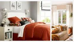 Red color in the bedroom interior