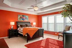 Red Color In The Bedroom Interior