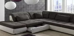 Corner sleeping sofas in the living room photo