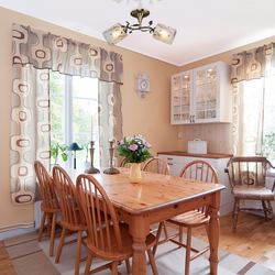 Curtains for the kitchen for two windows photo