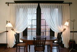Tulle and curtains in the kitchen living room photo