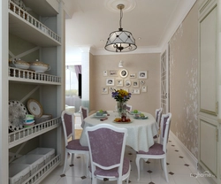 Chandeliers for the kitchen in Provence style in the interior photo