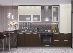 Kitchen interior olive metallic with white
