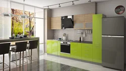 Kitchen Interior Olive Metallic With White