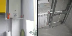 Oshxonadagi fotosuratda devordagi quvurlar