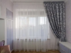 Цюль з адной шторай для спальні фота