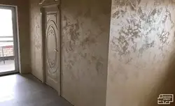 Photo Of Decorative Plaster On The Walls In The Hallway Using Putty