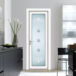 Photo of bathroom doors with glass