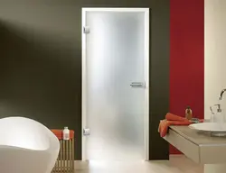Photo of bathroom doors with glass