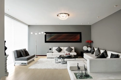 Matte white stretch ceiling in the bedroom photo