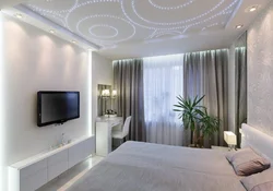 Suspended ceiling in the bedroom design photo 12 sq.