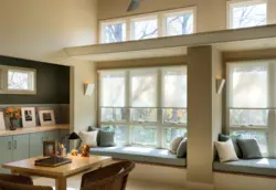Full-wall window kitchen interior