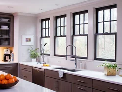 Full-wall window kitchen interior