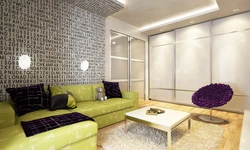 Sliding Wardrobes In The Interior Of The Living Room 18 Sq M
