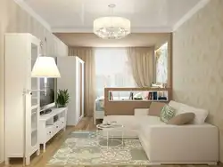 Design Of Living Room Bedroom 17 Sq M With Balcony