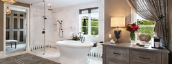 Bath design sink by the window