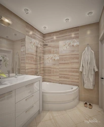 L shaped bathroom interior