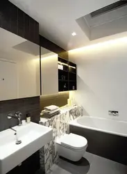 L shaped bathroom interior