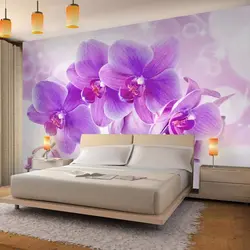 Orchid in the bedroom interior