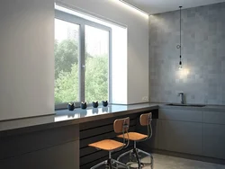 Kitchen design with window minimalism