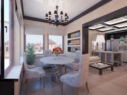 Design of kitchen and dining area in the house