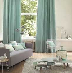 Mint Curtains In The Kitchen Interior Photo