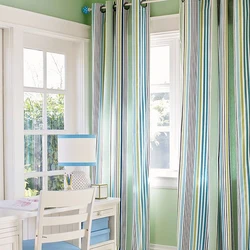 Mint Curtains In The Kitchen Interior Photo