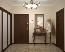 Walnut color in the hallway interior