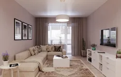 Living room design with a window in light colors