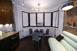 Kitchen design 13 meters with bay window