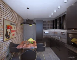 Loft Üslubunda Mətbəx Dizaynı 10 M2