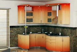 Kitchen with curved fronts photo