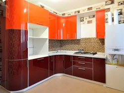 Kitchen with curved fronts photo