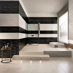 Wavy tile design for bathroom